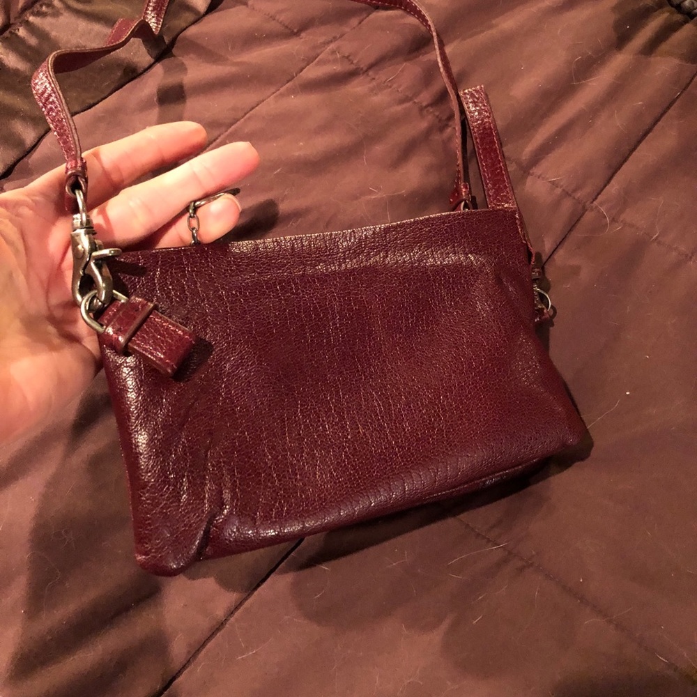 Maroon/burgundy leather cross body SOLD